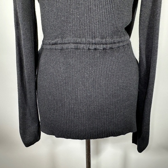 LULULEMON Size 6? Hooded Peace Of Mind Wrap Cardigan Sweater Heathered Black - Picture 12 of 14